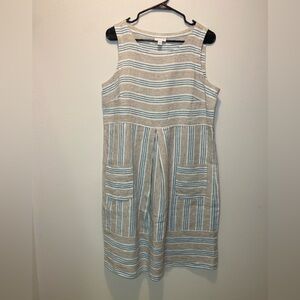 J. Jill Love Linen Striped Dress with Pockets